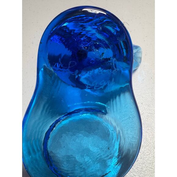 Vintage Leo Ward Signed 1994 Blue Bird Glass Votive/Candle Holder - Picture 6 of 6